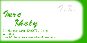 imre khely business card